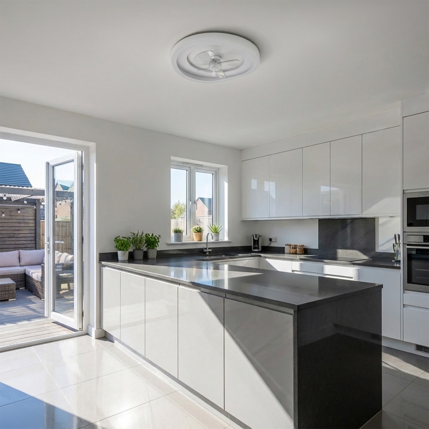 Brilagi - Ventilatore da soffitto dimmerabile a LED 80W/230V Ø 50 cm bianco + telecomando