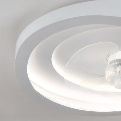 Brilagi - Ventilatore da soffitto dimmerabile a LED 80W/230V Ø 50 cm bianco + telecomando
