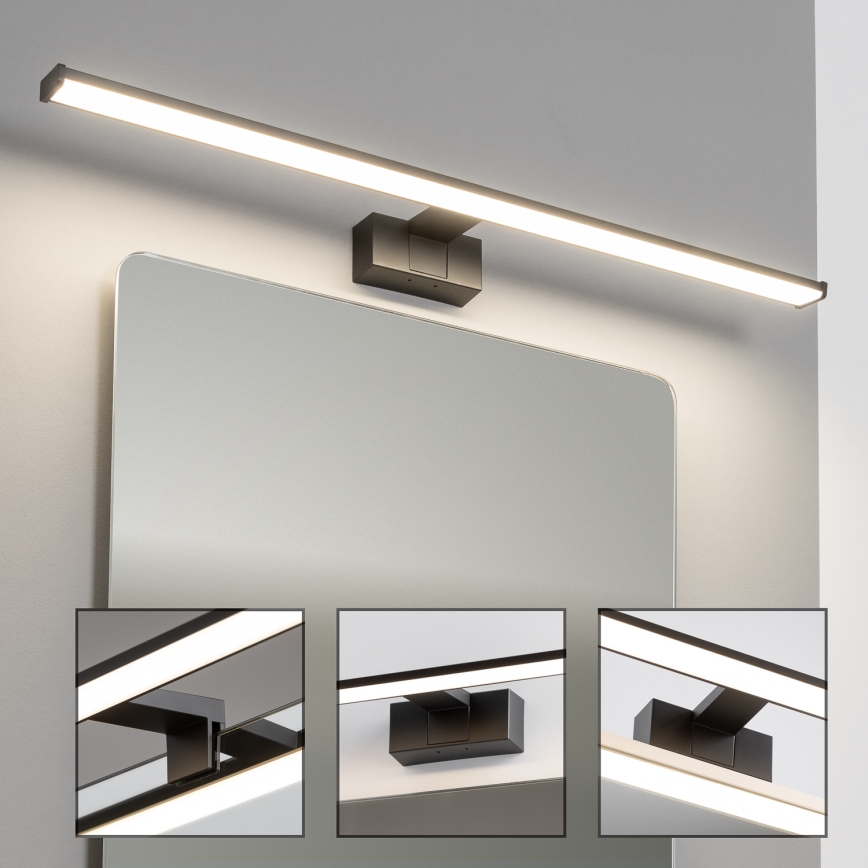Brilagi - VESTRA Lampada a LED 3 in 1 per specchio da bagno, 15 W, 230 V, 80 cm, IP44, nera