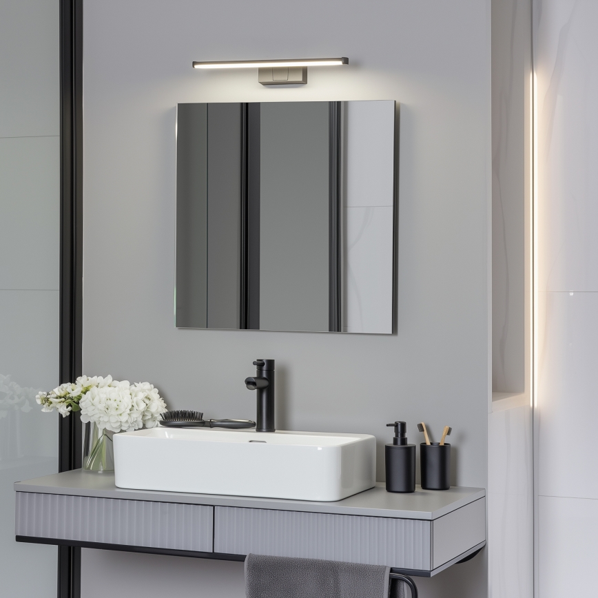 Brilagi - Specchio da bagno con luce LED 3 in 1 VESTRA, 8 W/230 V, 40 cm, IP44, nero