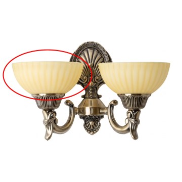 Brilagi - Vetro di ricambio per lampada da parete CLASSIC E14 Ø 16 cm beige