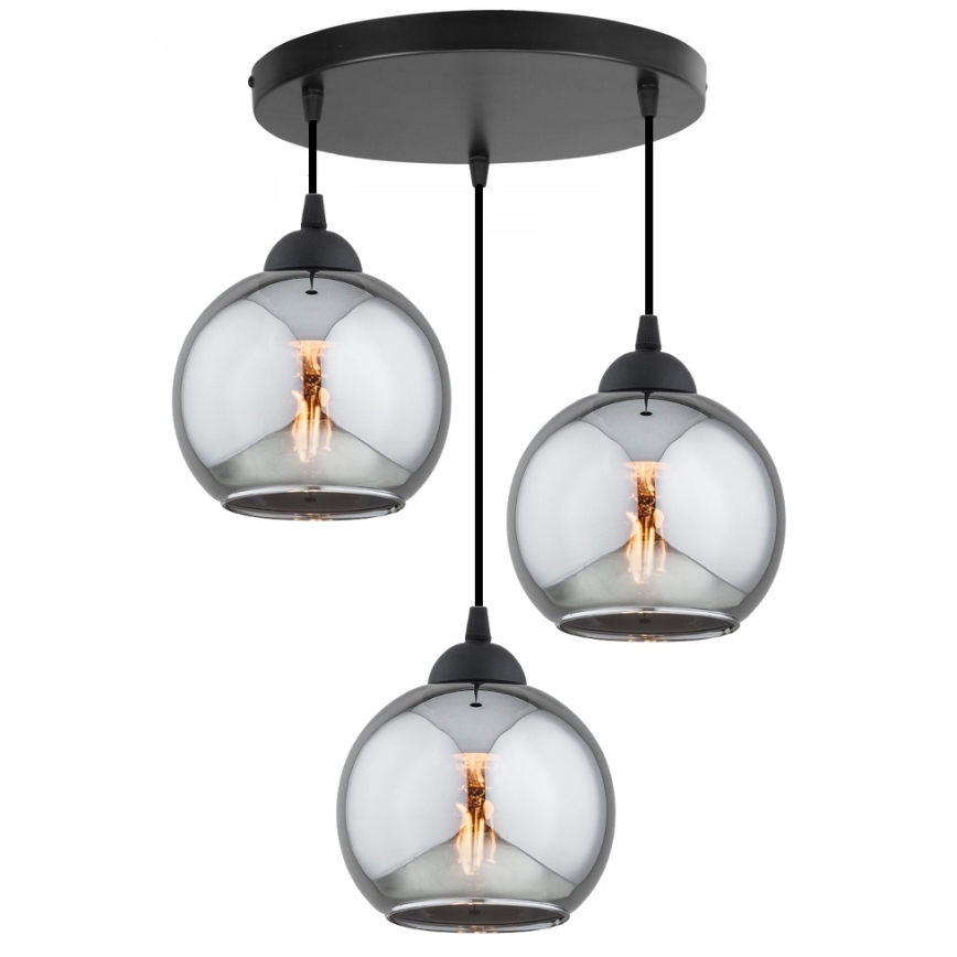 Brilagi - Vetro di ricambio per lampadario DIOR E27 Ø 15 cm, grigio fumé