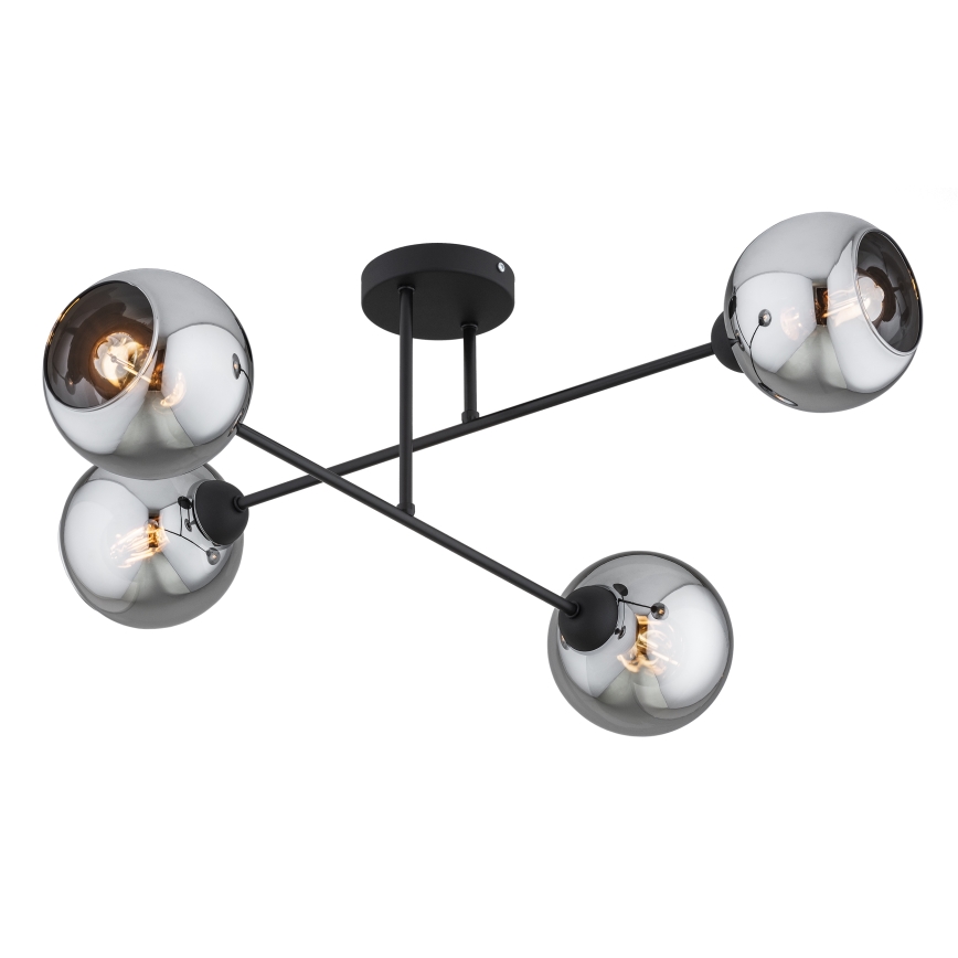 Brilagi - Vetro di ricambio per lampadario DIOR E27 Ø 15 cm, grigio fumé