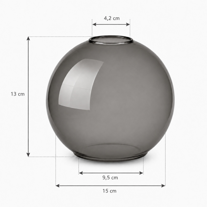 Brilagi - Vetro di ricambio per lampadario DIOR E27 Ø 15 cm, grigio fumé