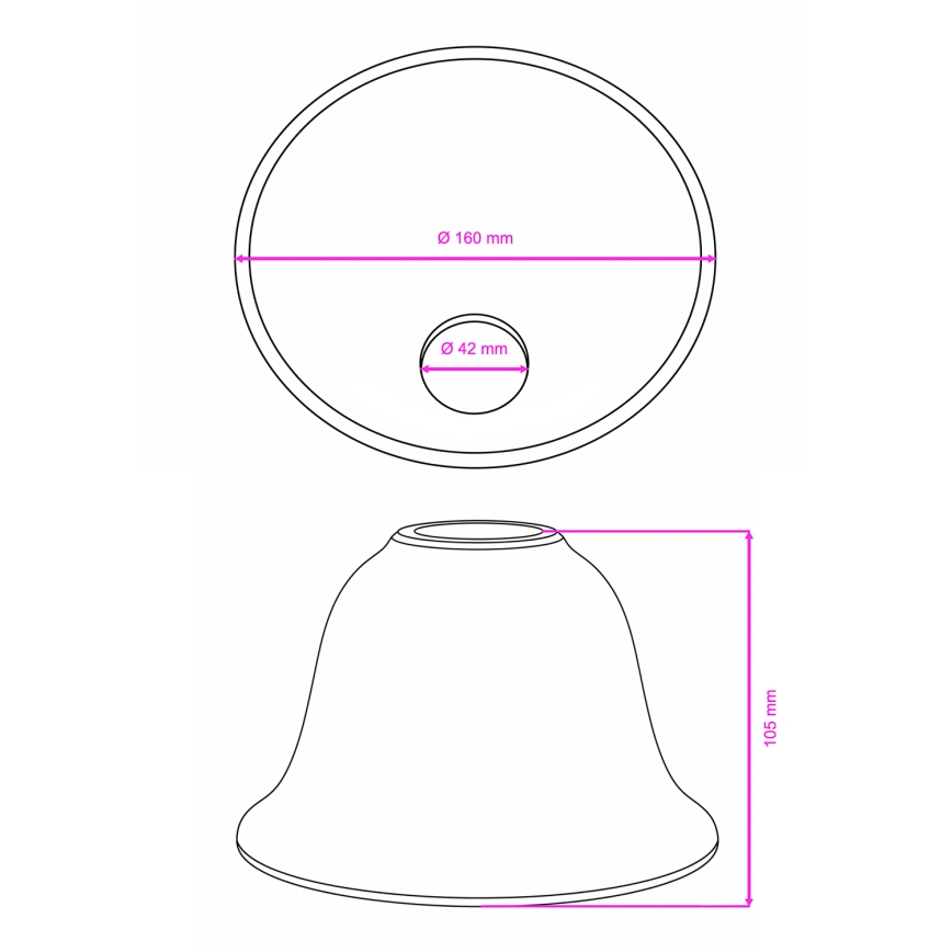 BRILAGI - Vetro di ricambio per lampadario e applique CLASSIC E14, Ø 11 cm, bianco