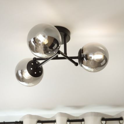 Brilagi - Vetro di ricambio per lampadario e lampada MALIVA E14 Ø 13 cm fumé