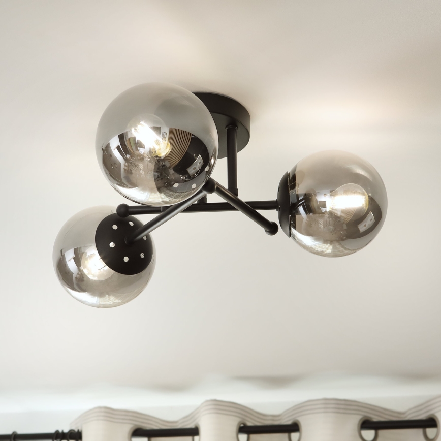 Brilagi - Vetro di ricambio per lampadario e lampada MALIVA E14 Ø 13 cm fumé