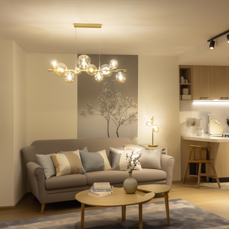 Brilagi - Vetro di ricambio per lampadario, applique e lampada MISTEL, MILLA Ø 12 cm oro