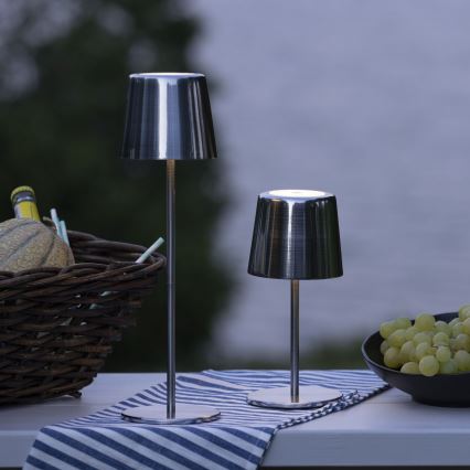 Brillante - Lampada LED dimmerabile touch per esterni XAANA LED/4W/5V 3000/4000/6500K 2600 mAh IP44 cromo lucido
