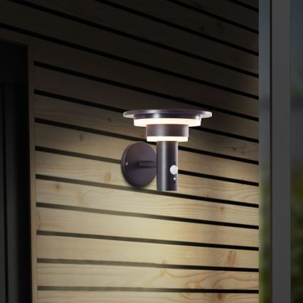 Brilliant - Applique a LED solare con sensore GARVINA LED/3W/3,7V IP44 nero