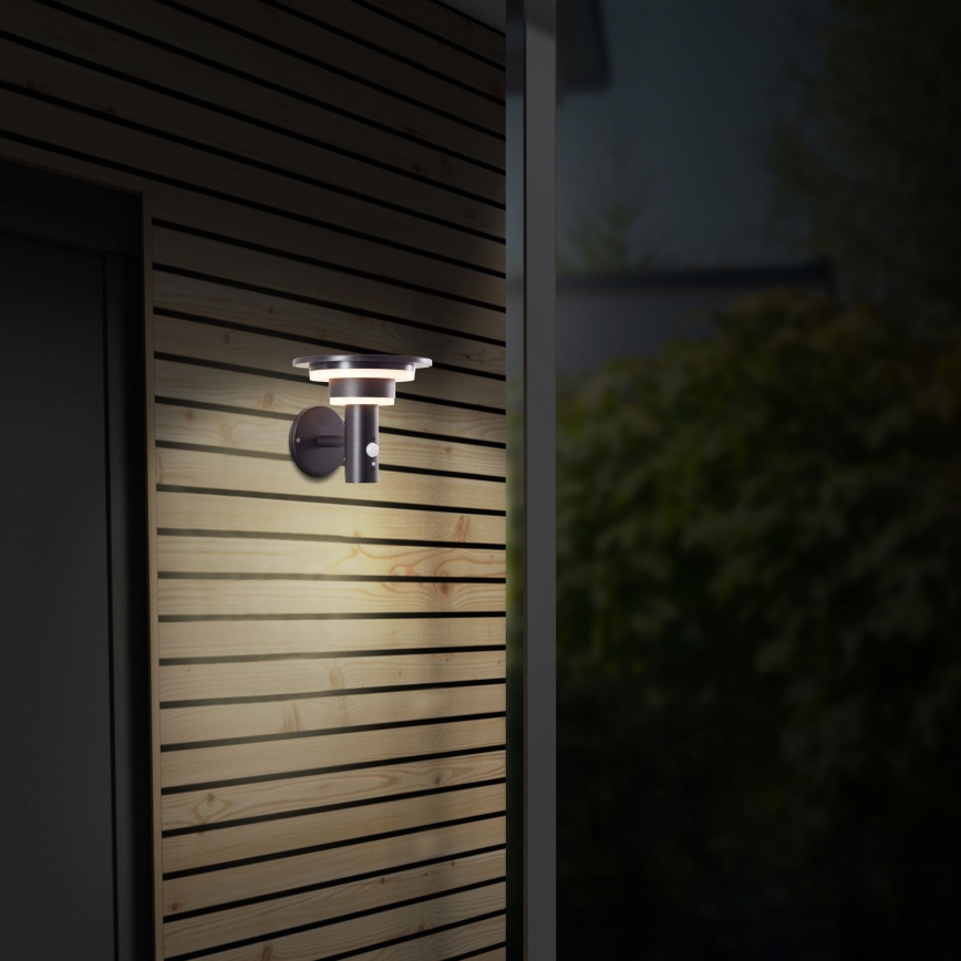 Brilliant - Applique a LED solare con sensore GARVINA LED/3W/3,7V IP44 nero