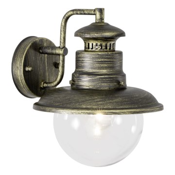 Brilliant - Applique da esterno ARTU 1xE27/60W/230V IP44 patina/oro