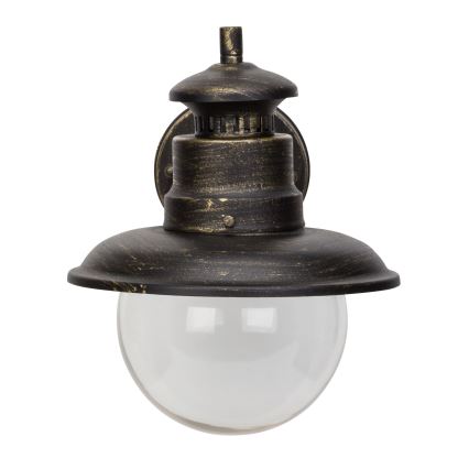 Brilliant - Applique da esterno ARTU 1xE27/60W/230V IP44 patina/oro