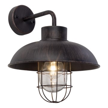 Brilliant - Applique da esterno PORTLAND 1xE27/60W/230V nero/patina