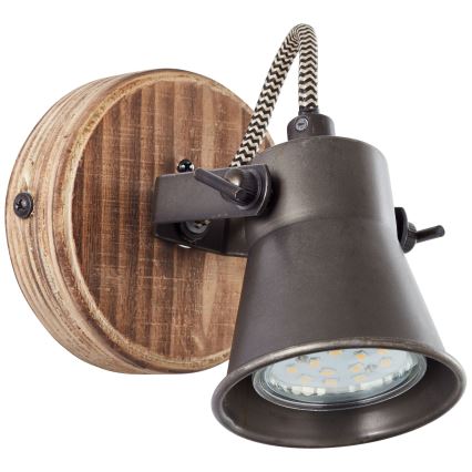 Brilliant - Applique orientabile da parete SEED 1xGU10/5W/230V nero/marrone