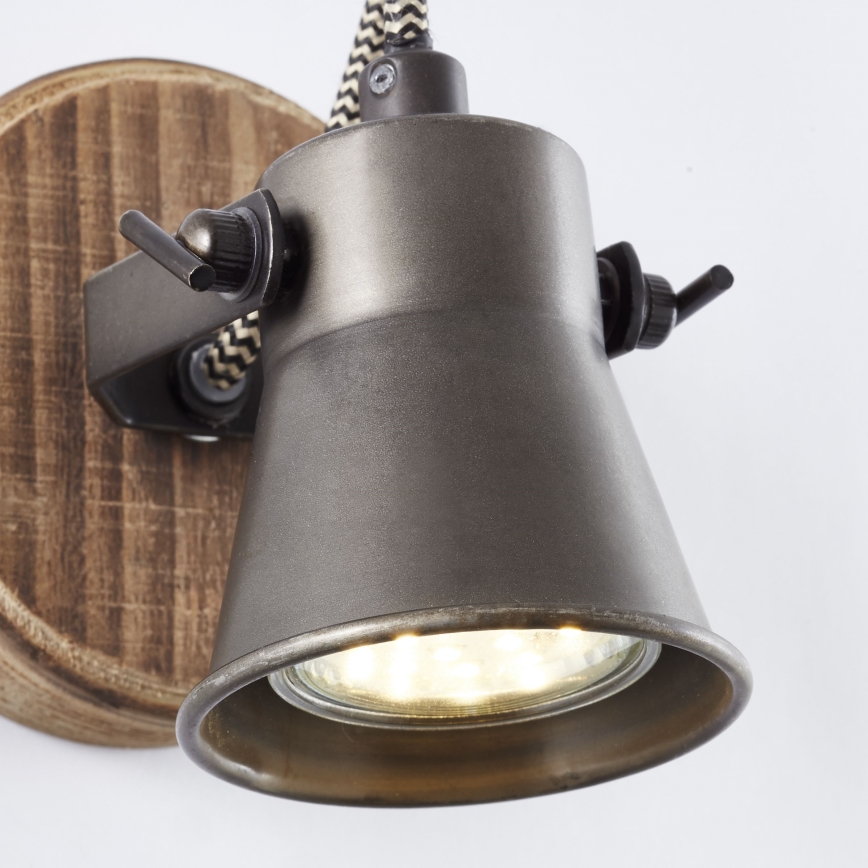 Brilliant - Applique orientabile da parete SEED 1xGU10/5W/230V nero/marrone