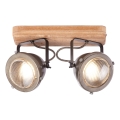 Brilliant - Faretto CARMEN WOOD 2xGU10/5W/230V eucalipto