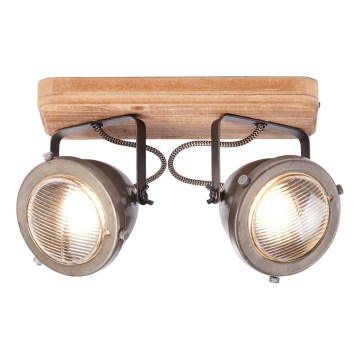 Brilliant - Faretto CARMEN WOOD 2xGU10/5W/230V eucalipto