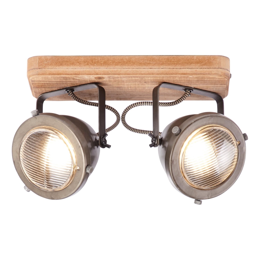 Brilliant - Faretto CARMEN WOOD 2xGU10/5W/230V eucalipto
