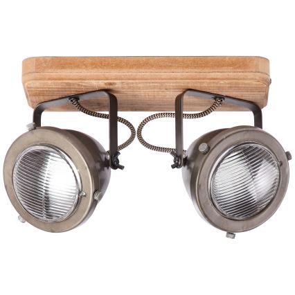 Brilliant - Faretto CARMEN WOOD 2xGU10/5W/230V eucalipto