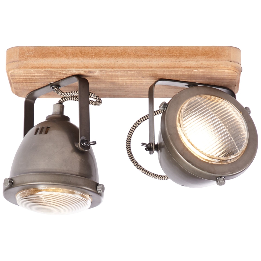 Brilliant - Faretto CARMEN WOOD 2xGU10/5W/230V eucalipto