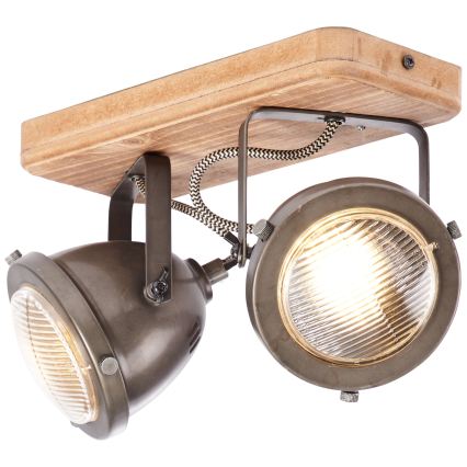 Brilliant - Faretto CARMEN WOOD 2xGU10/5W/230V eucalipto