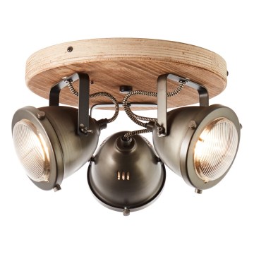 Brilliant - Faretto CARMEN WOOD 3xGU10/5W/230V eucalipto