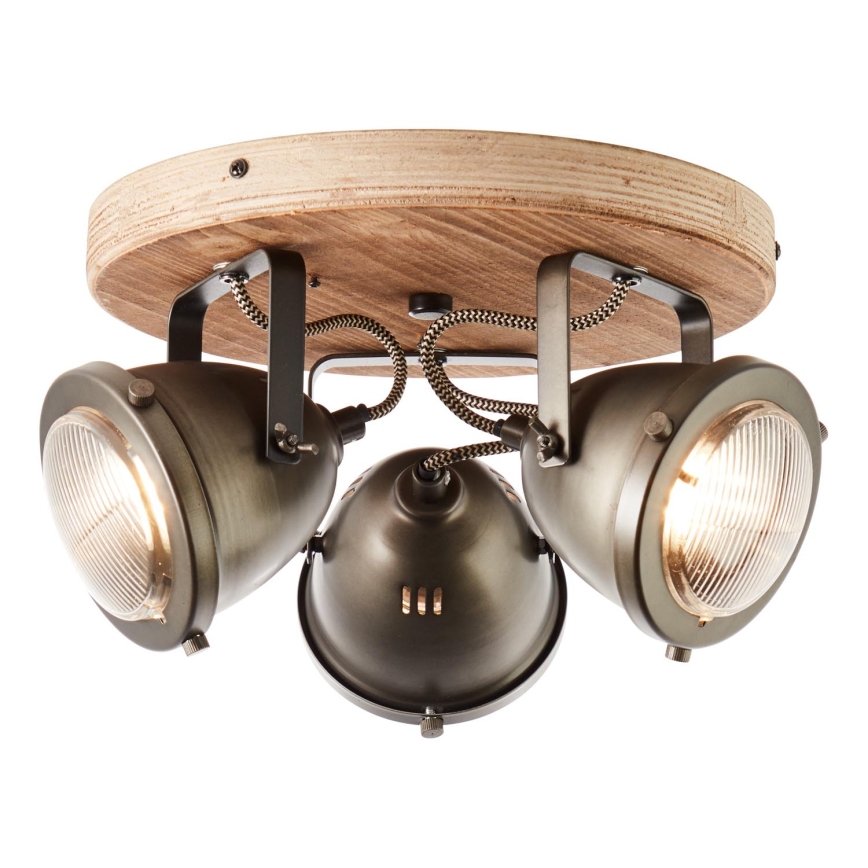 Brilliant - Faretto CARMEN WOOD 3xGU10/5W/230V eucalipto