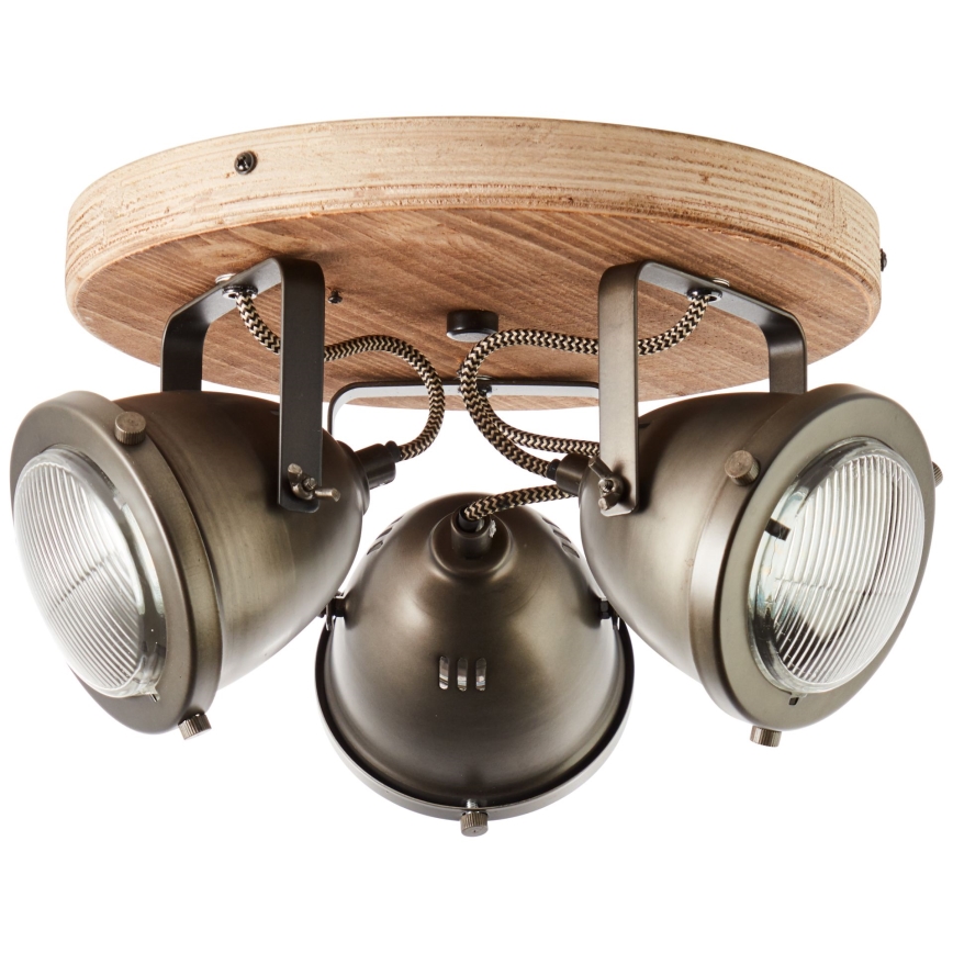 Brilliant - Faretto CARMEN WOOD 3xGU10/5W/230V eucalipto