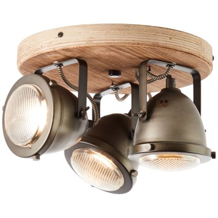 Brilliant - Faretto CARMEN WOOD 3xGU10/5W/230V eucalipto