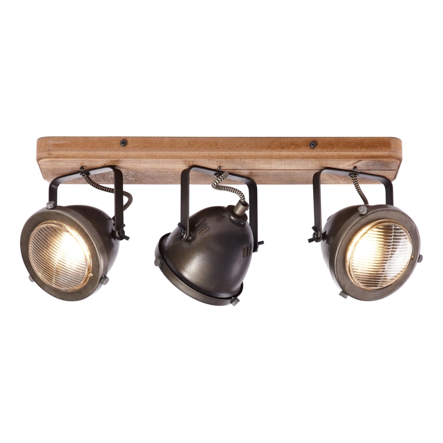 Brilliant - Faretto CARMEN WOOD 3xGU10/5W/230V marrone