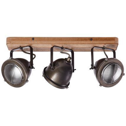Brilliant - Faretto CARMEN WOOD 3xGU10/5W/230V marrone
