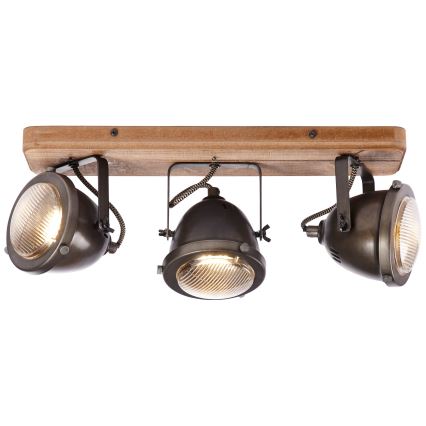 Brilliant - Faretto CARMEN WOOD 3xGU10/5W/230V marrone