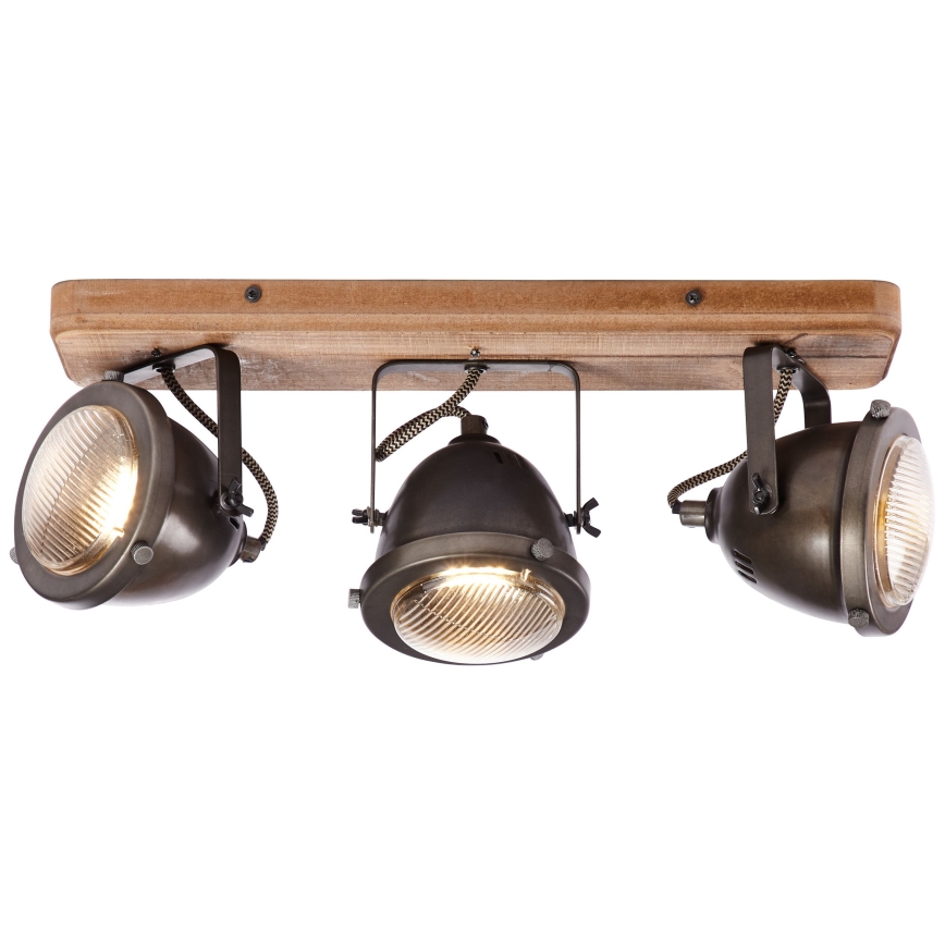 Brilliant - Faretto CARMEN WOOD 3xGU10/5W/230V marrone