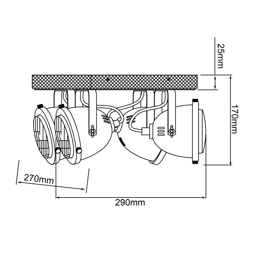 Brilliant - Faretto CARMEN WOOD 4xGU10/5W/230V eucalipto