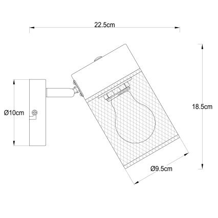 Brilliant - Faretto da parete KAMOLO 1xE27/40W/230V nero