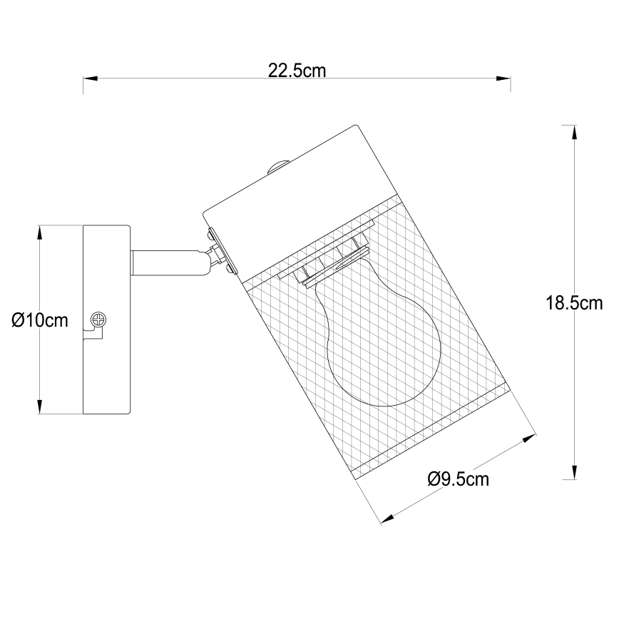 Brilliant - Faretto da parete KAMOLO 1xE27/40W/230V nero