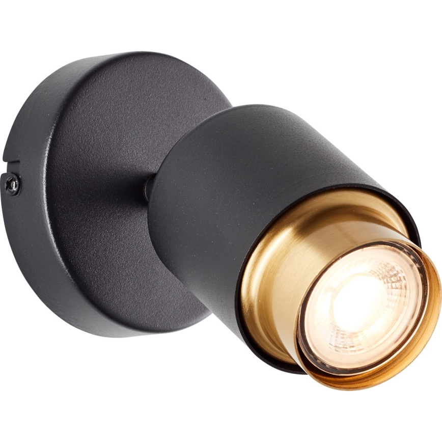 Brilliant - Faretto da parete LED COVELO 1xGU10/5W/230V nero/oro