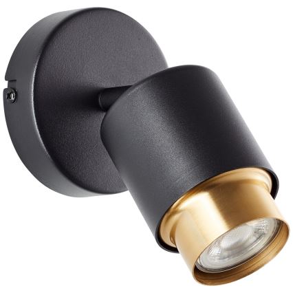 Brilliant - Faretto da parete LED COVELO 1xGU10/5W/230V nero/oro