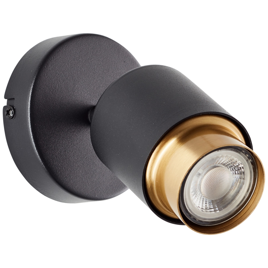 Brilliant - Faretto da parete LED COVELO 1xGU10/5W/230V nero/oro