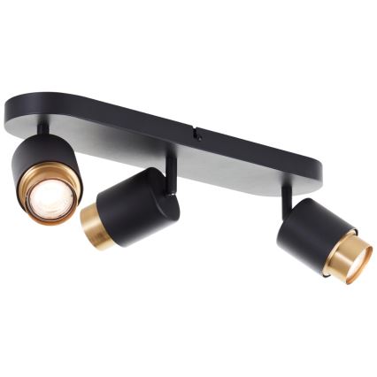 Brilliant - Faretto LED COVELO 3xGU10/5W/230V nero/oro