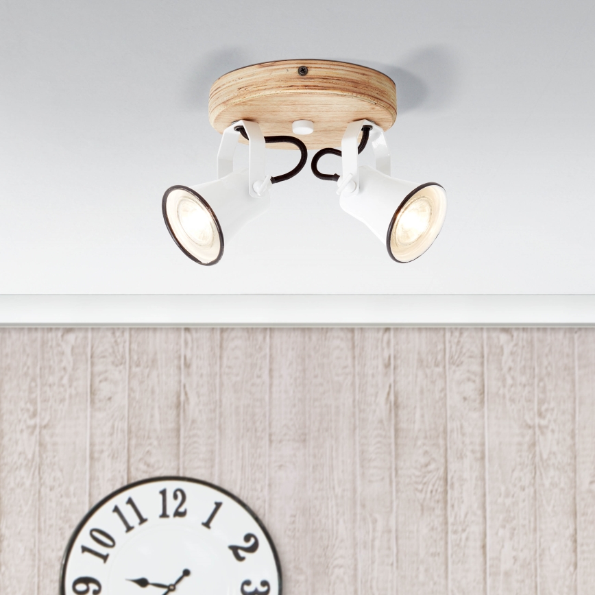 Brilliant - Faretto SEED 2xGU10/5W/230V bianco/beige