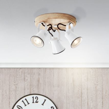 Brilliant - Faretto SEED 3xGU10/5W/230V bianco/beige