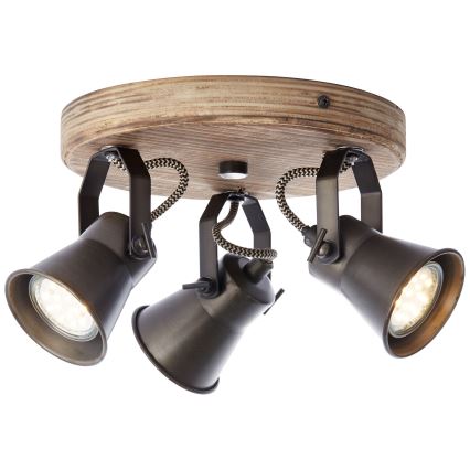 Brilliant - Faretto SEED 3xGU10/5W/230V nero/marrone