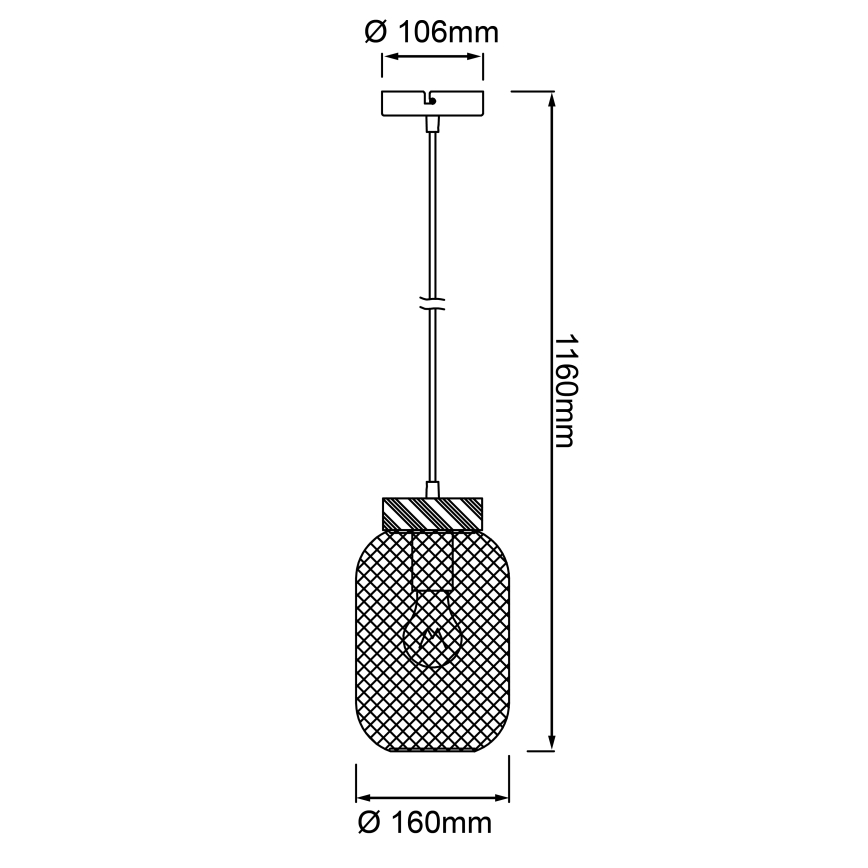 Brilliant - Lampada a sospensione su cavo GIADA 1xE27/40W/230V Ø 16 cm grigio