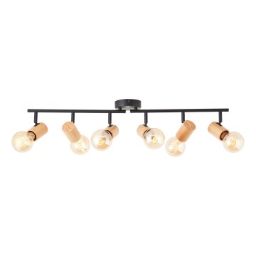 Brilliant - Lampada con 6 faretti KERRY 6xE27/40W/230V nero/bambù