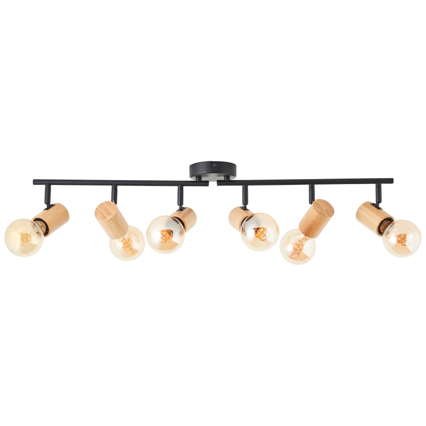 Brilliant - Lampada con 6 faretti KERRY 6xE27/40W/230V nero/bambù