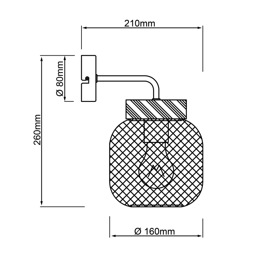 Brilliant - Lampada da parete GIADA 1xE27/40W/230V nera