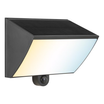 Brilliant - Lampada da parete solare a LED con sensore SIERRA LED/6W/3,7V 2700/4000/6500K 2000 mAh IP54 nera