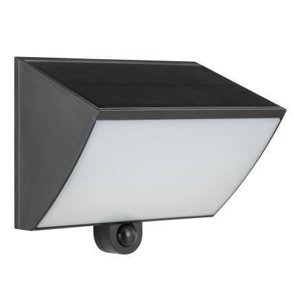 Brilliant - Lampada da parete solare a LED con sensore SIERRA LED/6W/3,7V 2700/4000/6500K 2000 mAh IP54 nera